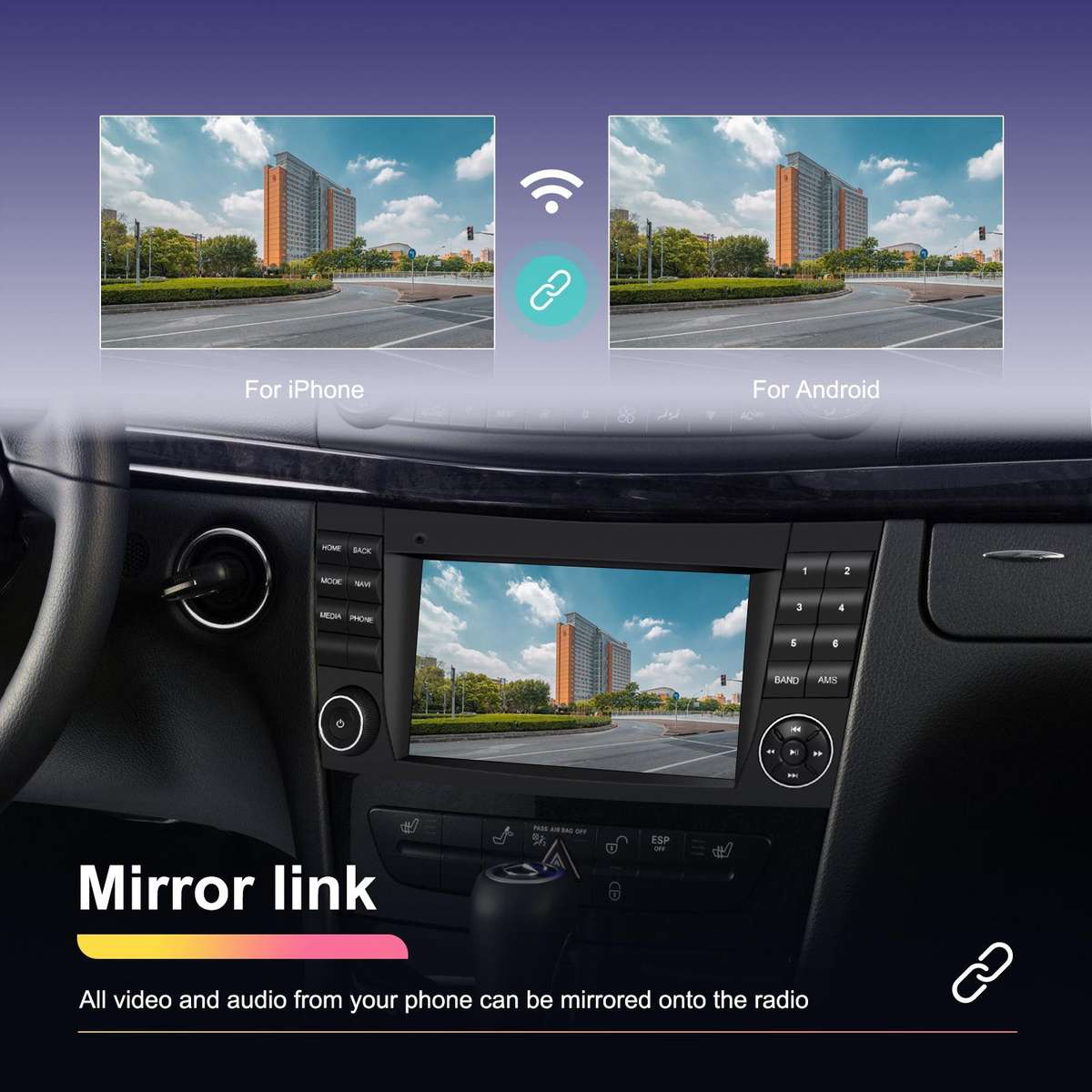 7 inch Horizontal Screen 2+64G Bluetooth Car Player Carplay Car Center Control Integrated Machine Fo
