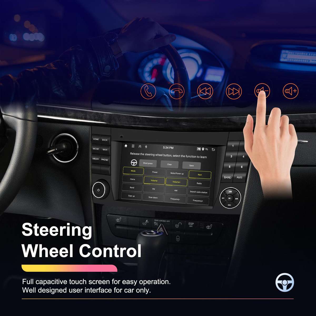7 inch Horizontal Screen 2+64G Bluetooth Car Player Carplay Car Center Control Integrated Machine Fo