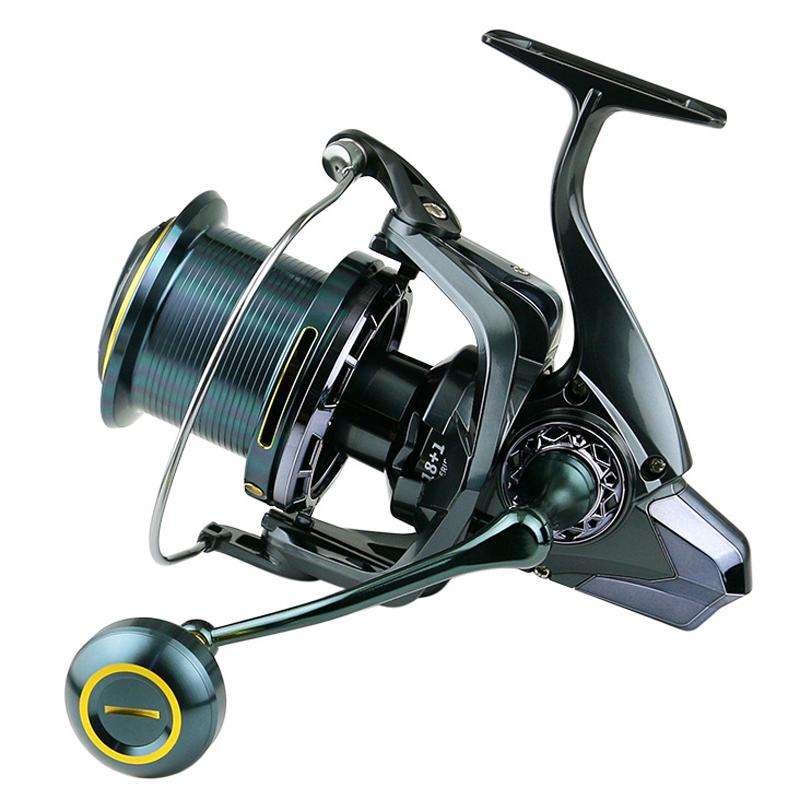 YUMOSHI TC10000 Guide Rod Structure All-Metal Spinning Reel Zero Backlash 4.7:1 Gear Ratio, Screw-