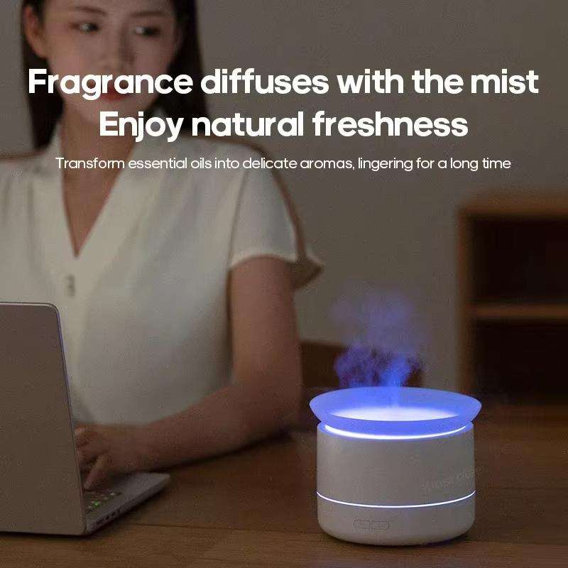 200ml Sea of Clouds Aroma Diffuser Essential Oil Humidifier with 7-Color Mood Lights USB ... White