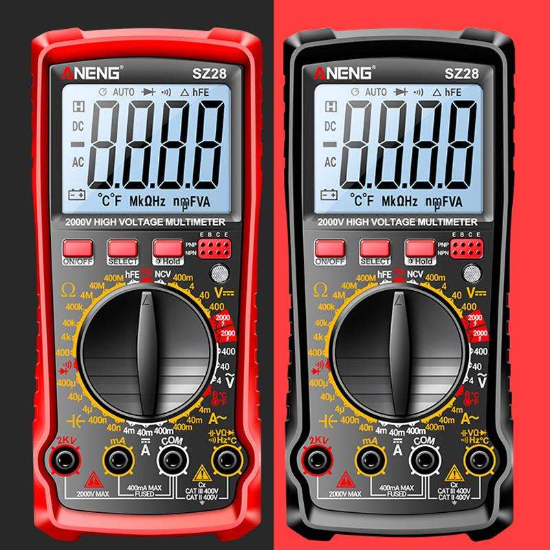 ANENG 2000V High Voltage High Precision Photovoltaic Digital Multimeter(SZ28 Red)