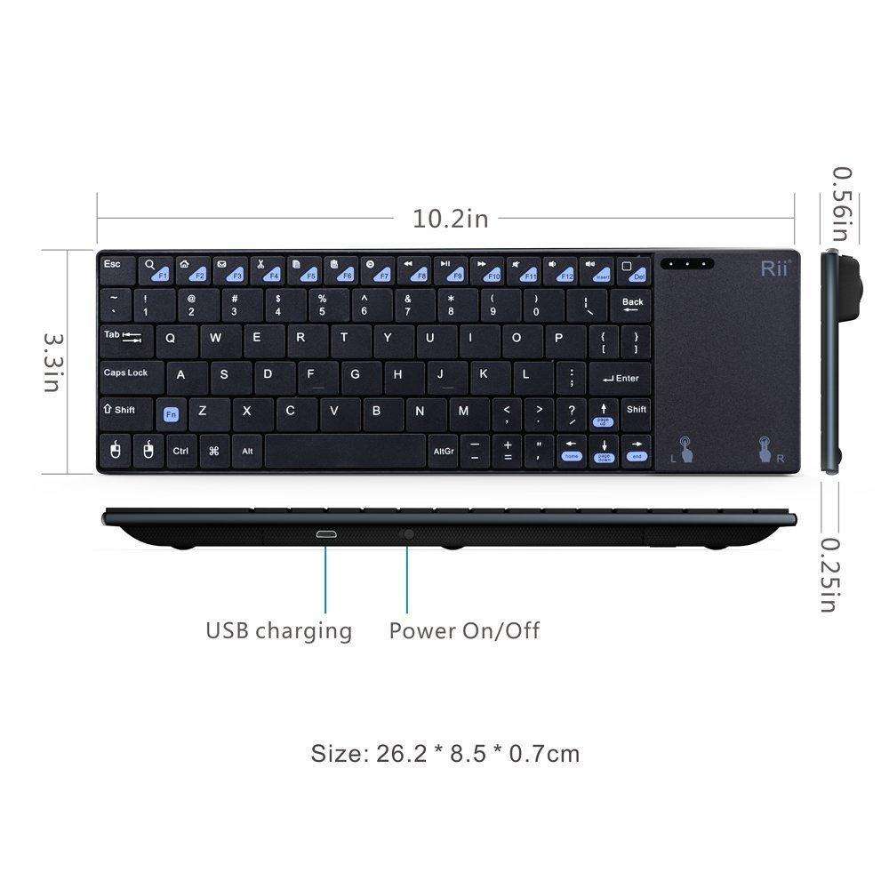 Rii K12+ Office Computer Notebook Silent 2.4GHz Wireless Mini Keyboard(Black)