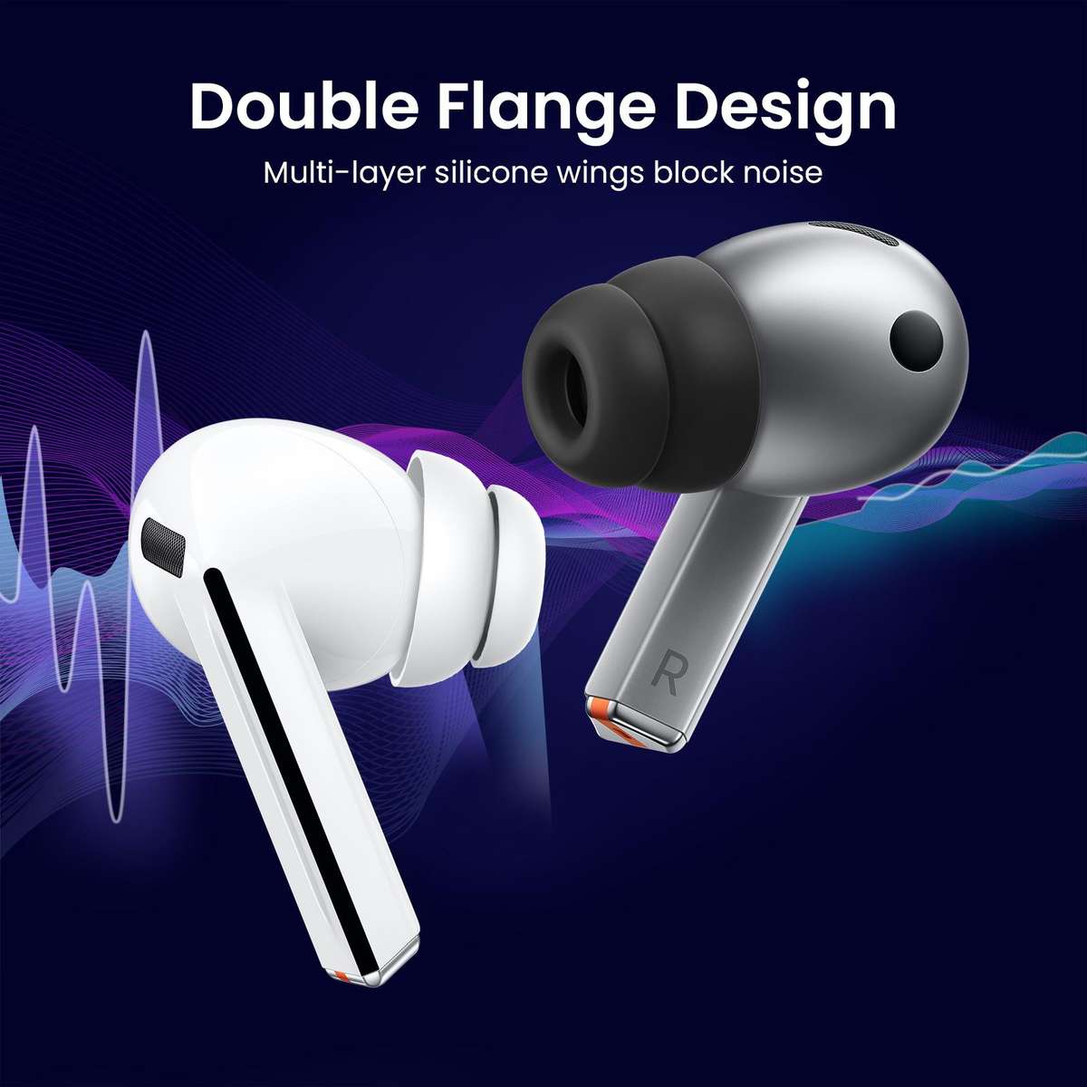 For Samsung Galaxy Buds3 Pro AhaStyle DD09 3pairs S+M+L Silicone Earbuds Earphone Prot ... (White)