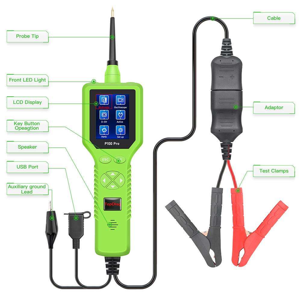 TopDiag Multi-Function Electrician Automobile Circuit Tester(P100 Pro)