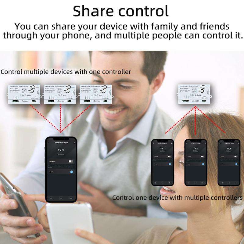 Graffiti WIFI Temperature Dry Contact Switch Module APP Remote Control Switch, Supports Google / Ale