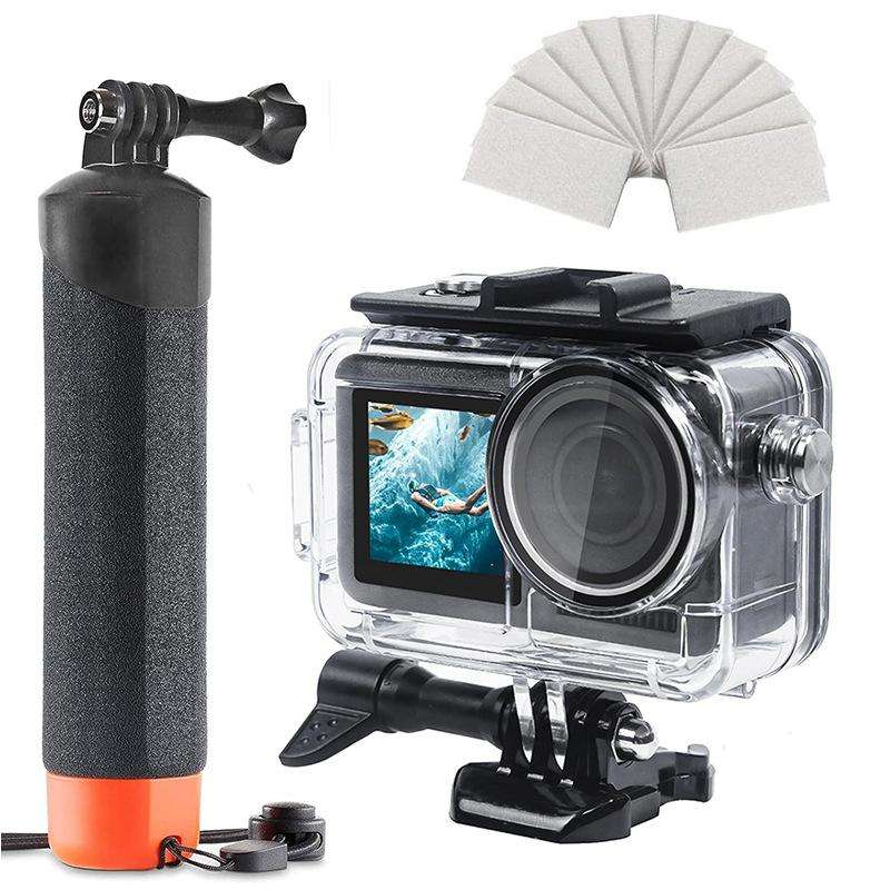 For DJI Action 5 Pro/4/3 Waterproof Diving Case with Buoyancy Float Stick Kit Includes Anti-Fog Inse
