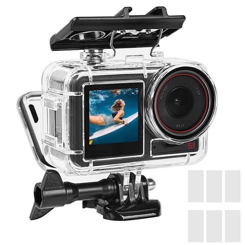For DJI Action 5 Pro/4/3 Waterproof Diving Case with Buoyancy Float Stick Kit Includes Anti-Fog Inse