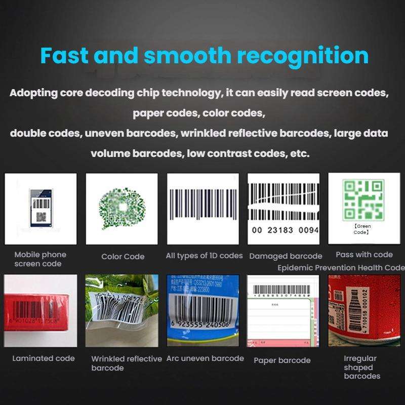 Payment QR Code Express Delivery Supermarket Product Code Block Barcode Scanner(Without Holder)