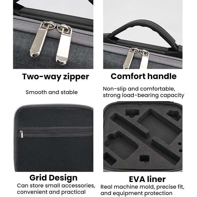 For DJI Osmo Action 5 Pro / 4 / 3 Action Camera Storage Bag(Dark Gray)