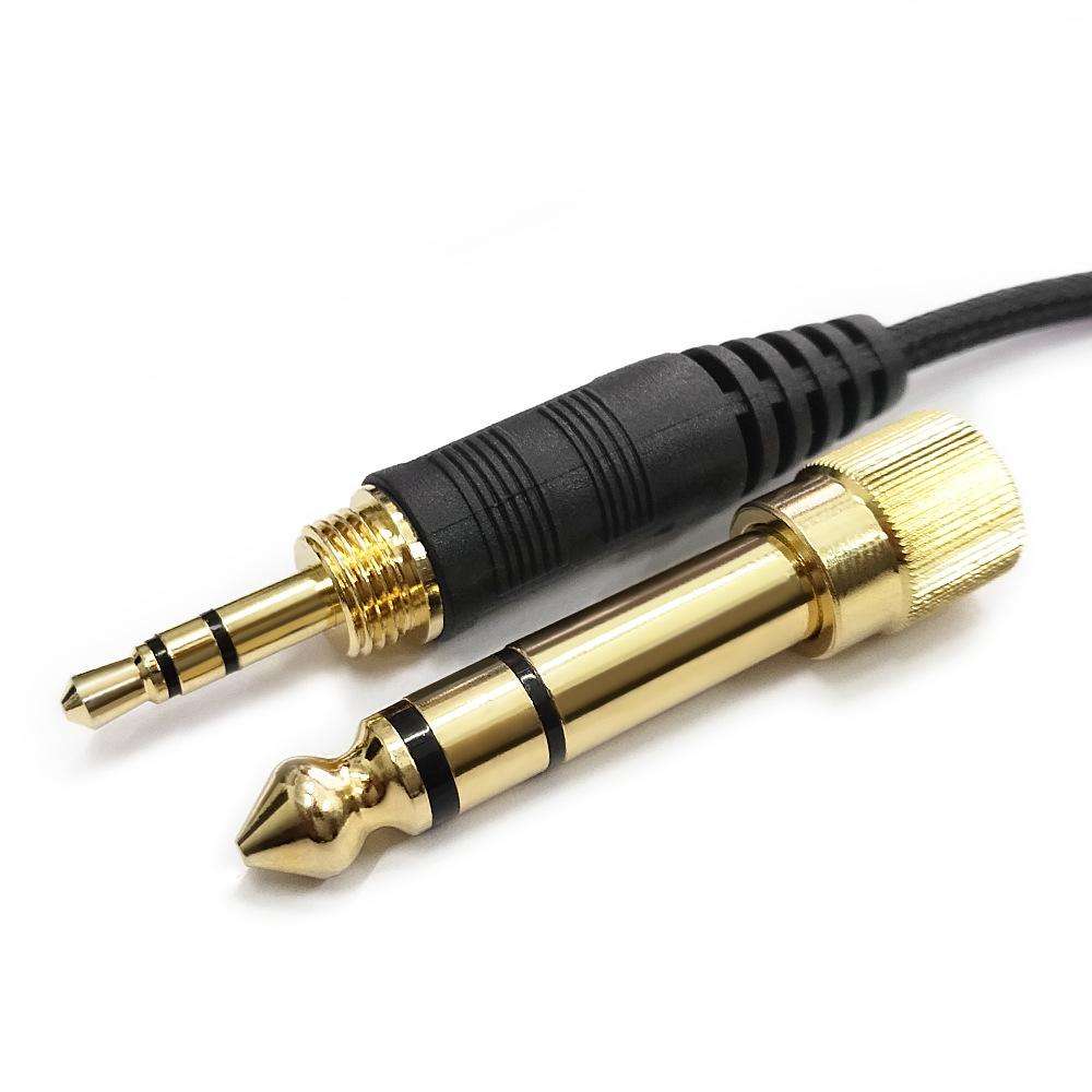 2.5mm To 3.5+6.35mm Plug Spring Headphone Cable for Sennheiser HD6 / HD8 / HD7 / HD598 ... (Black)