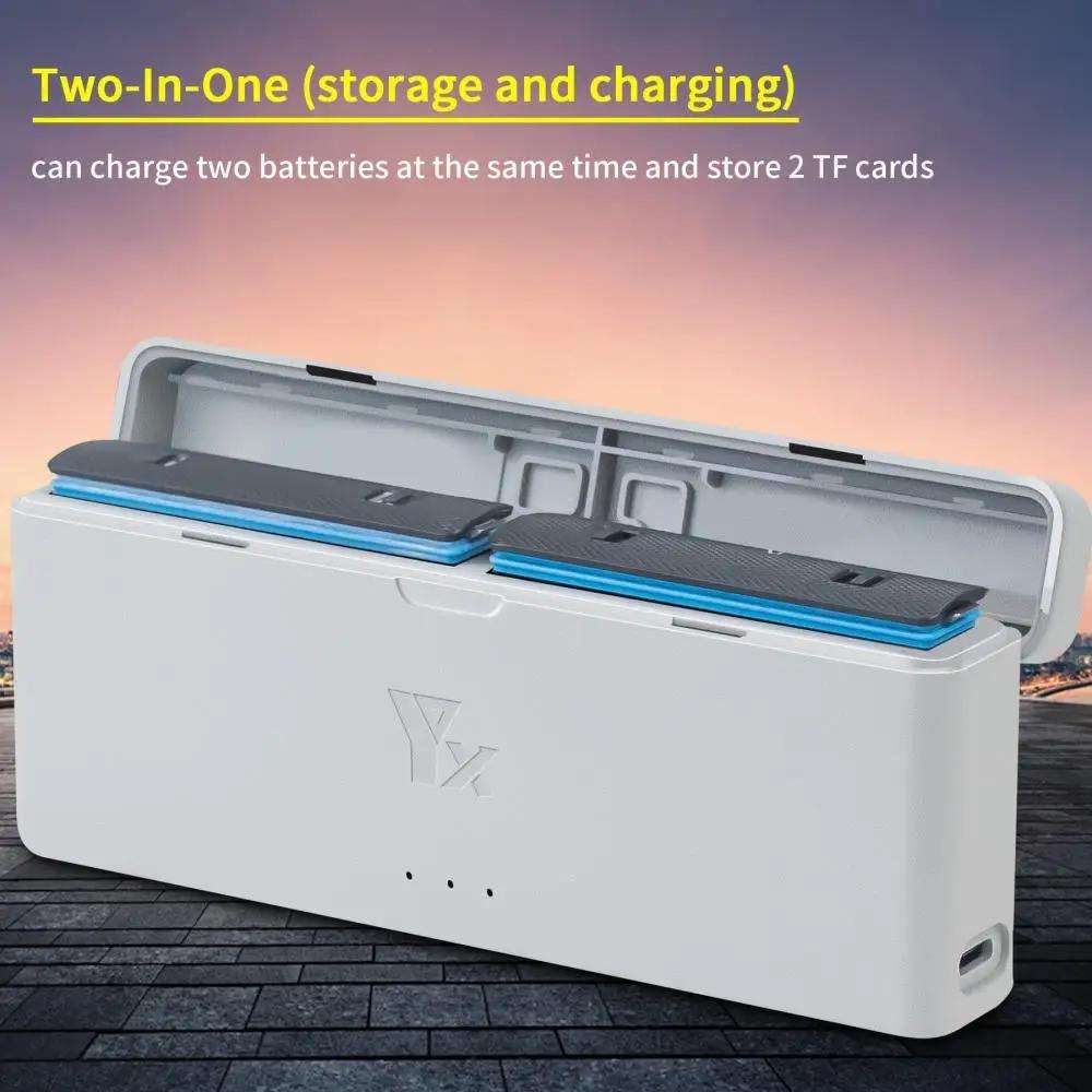 For Insta360 X4 YX 2-Slot Intelligent Charger Battery Charging Hub Storage Case(Gray)