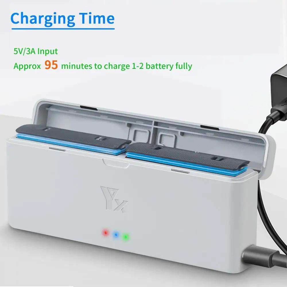 For Insta360 X4 YX 2-Slot Intelligent Charger Battery Charging Hub Storage Case(Gray)