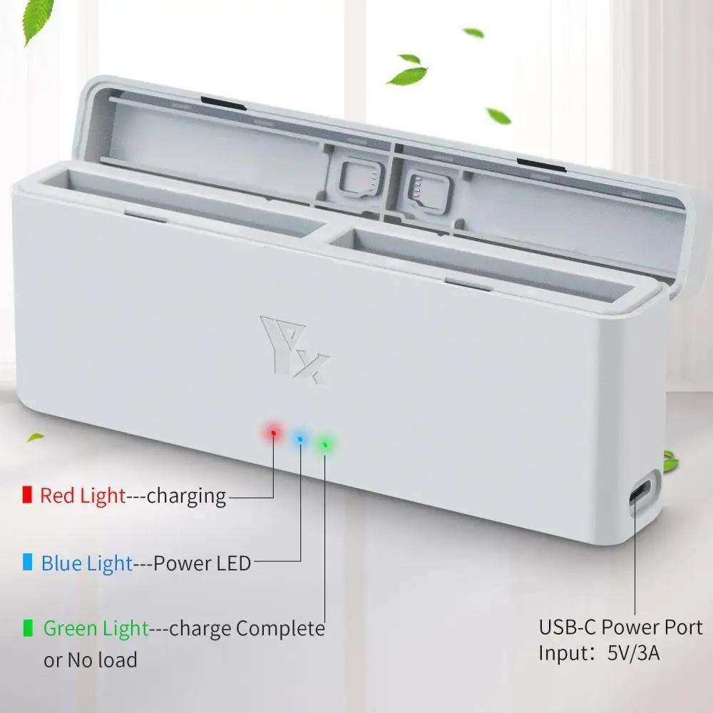 For Insta360 X4 YX 2-Slot Intelligent Charger Battery Charging Hub Storage Case(Gray)