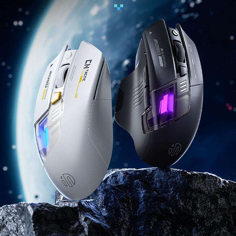 Inphic Bluetooth Wireless Mouse Office & Gaming LED Charging Mice, Spec: Dual Mode White
