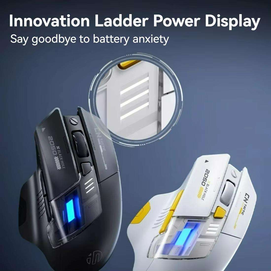 Inphic Bluetooth Wireless Mouse Office & Gaming LED Charging Mice, Spec: Dual Mode White