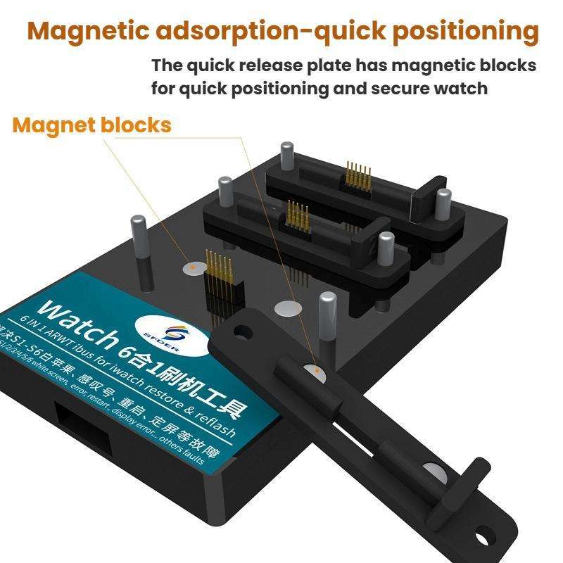SFDER 7 In 1 Watch Flashing Test Stand, For iWatch Series 1 / 2 / 3 / 4 / 5 / 6(Third Generation)