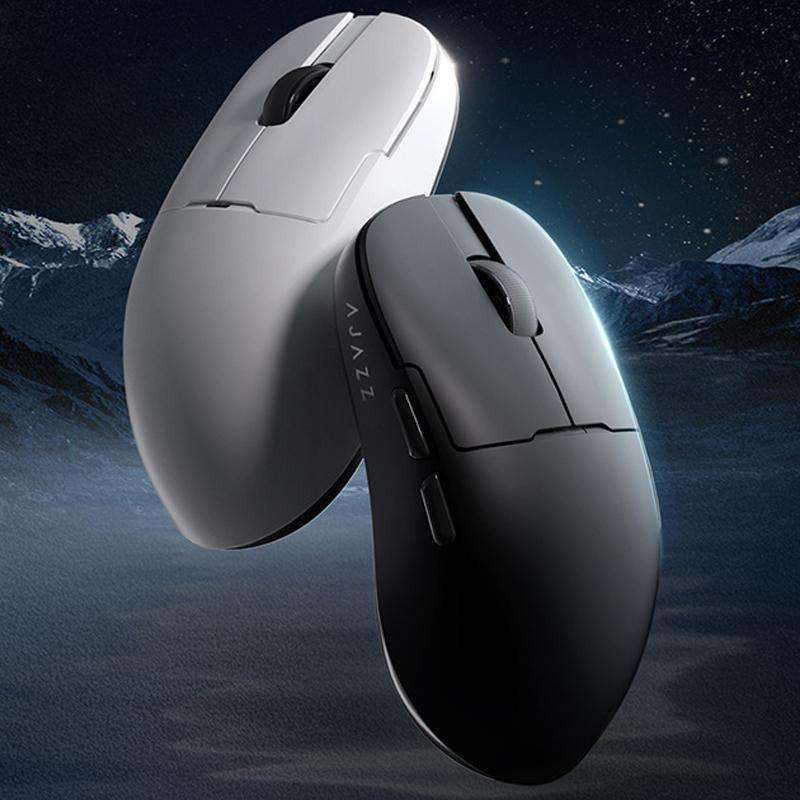Ajazz AJ159P MC Tri-Mode Magnetic Wireless Mouse Ergonomic Lightweight Silent Gaming Mice(Black)