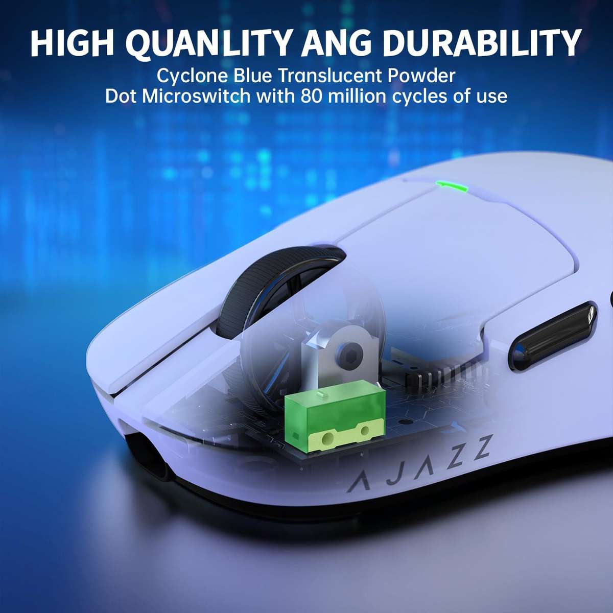 Ajazz 2.4G / Wired Dual Mode Gaming Mouse PAW3395 Chip, Spec: AJ159 White