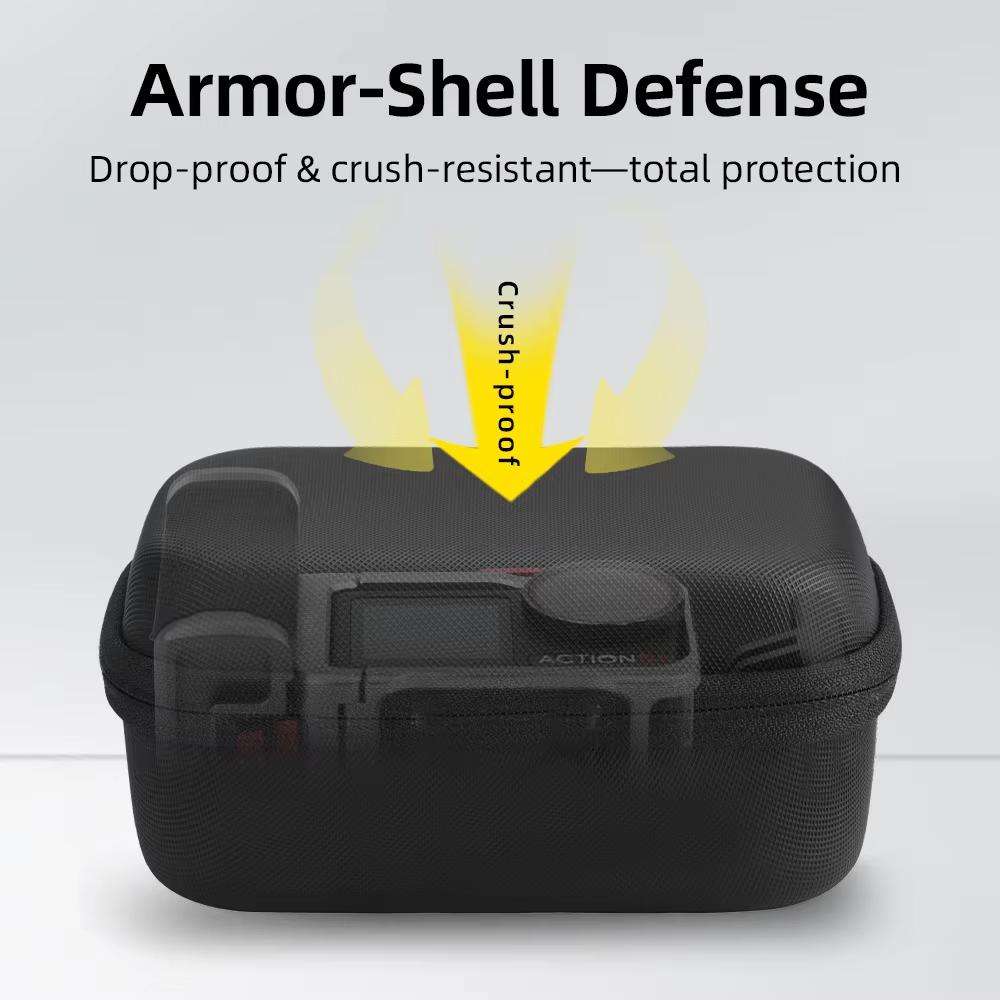 Flymile Carrying Case For DJI Osmo Action 5 Pro/4/3 Grip Cage Version Portable Handdbag(Black)