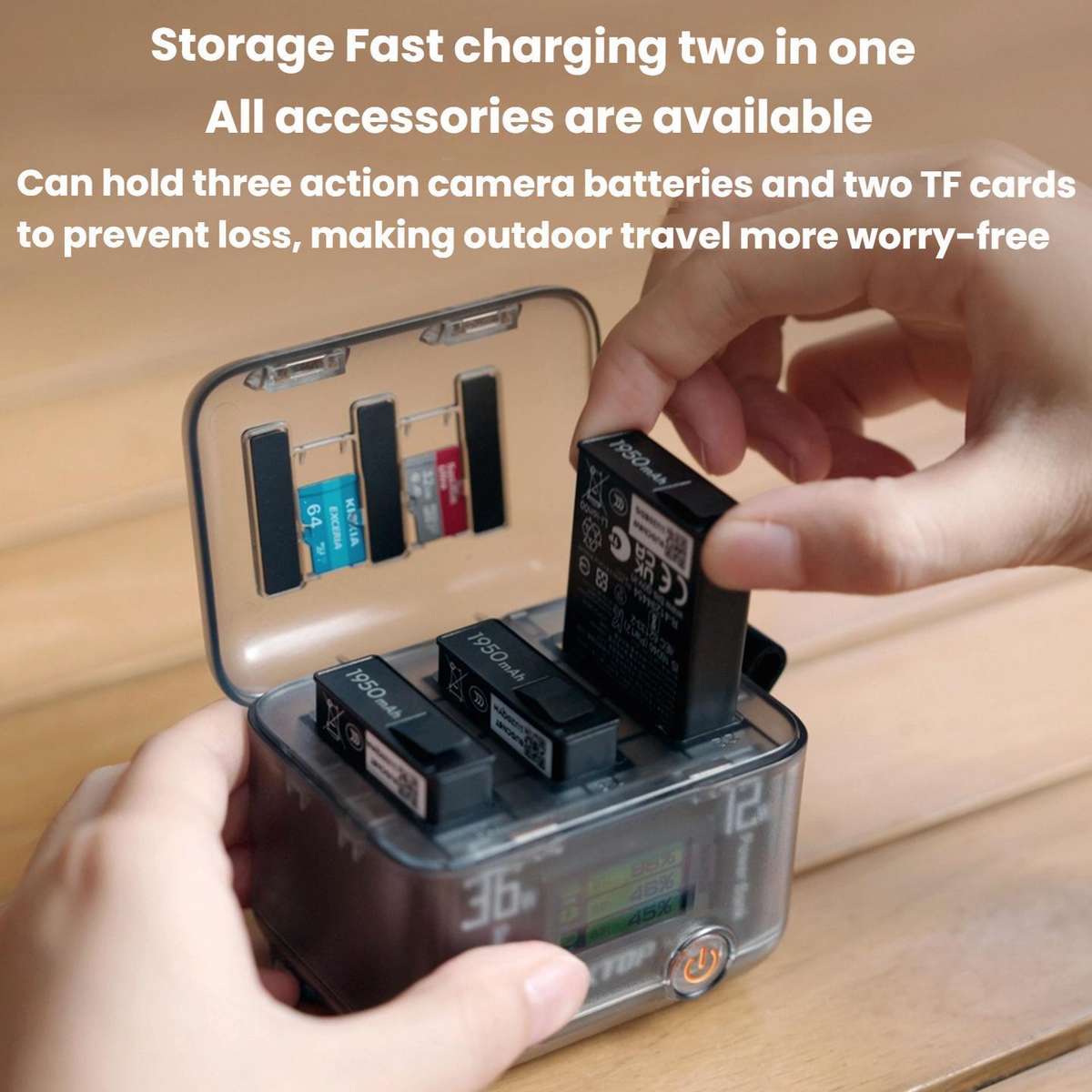 LKTOP ACG247 Multi-Functional Battery Charging Organizer For DJI Osmo 360 / Action 5 Pro / Action...