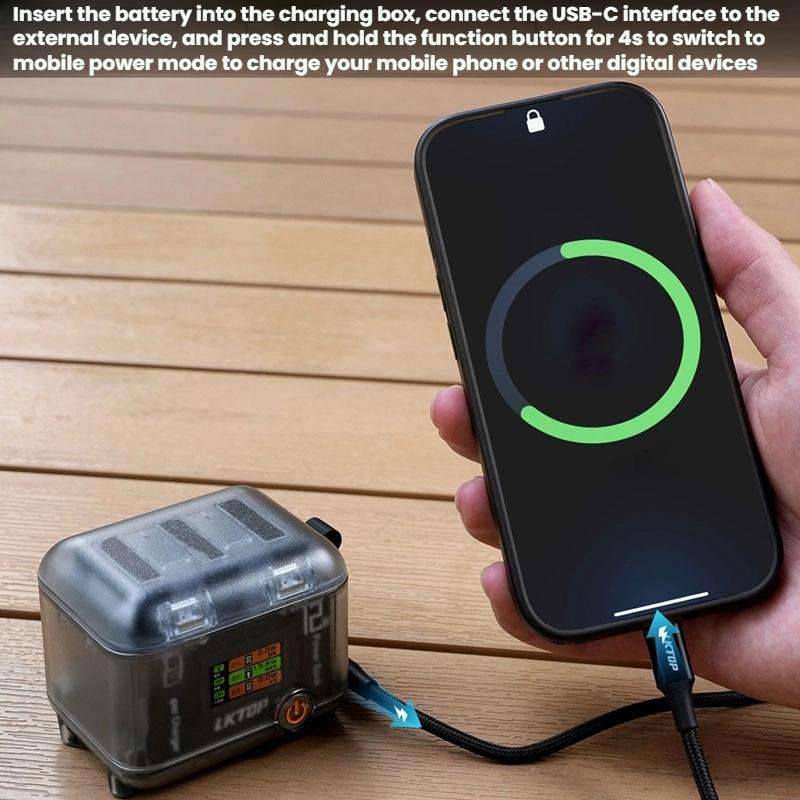 LKTOP ACG247 Multi-Functional Battery Charging Organizer For DJI Osmo 360 / Action 5 Pro / Action...