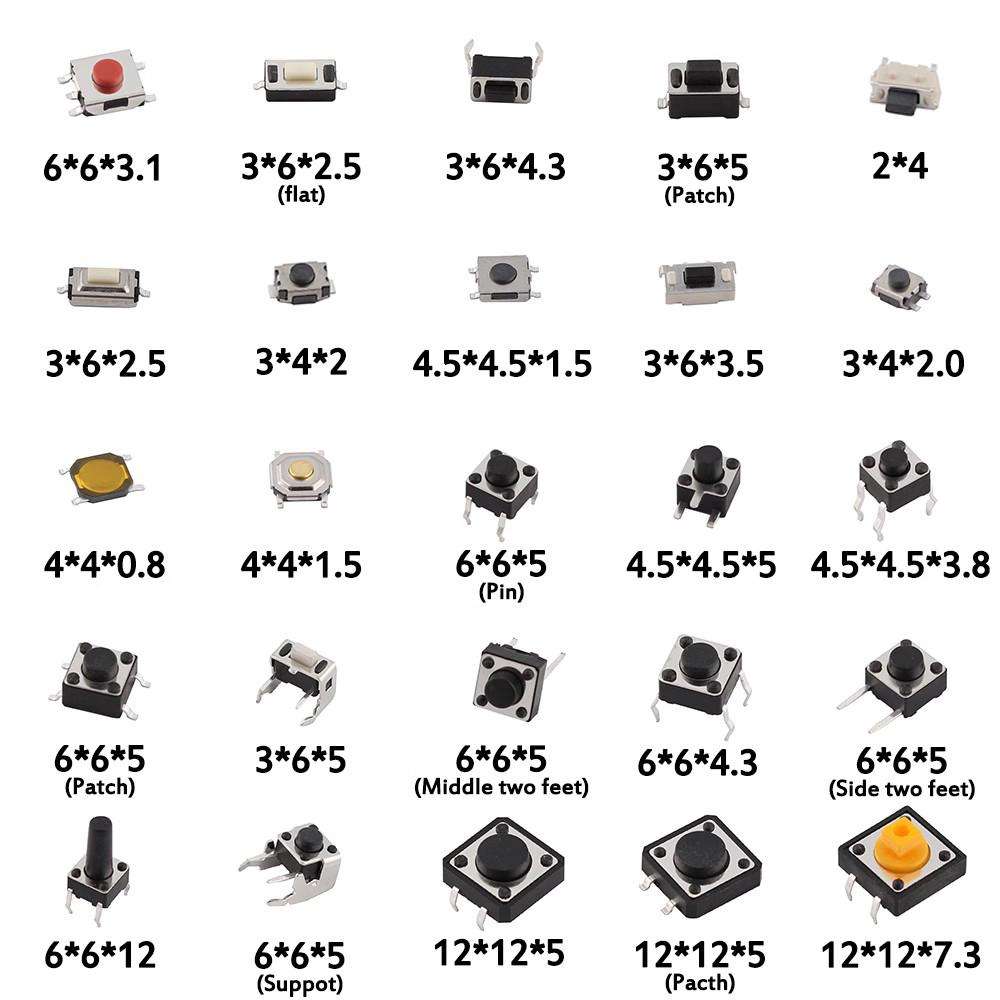 125pcs /Set Car Button Micro Tactile Switch(Bagged)