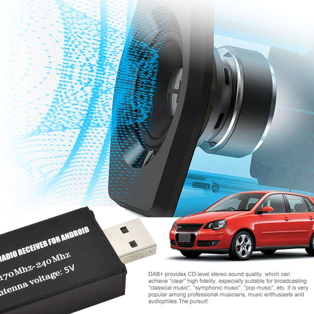 Android Car Universal DAB Module Digital Radio Navigation APP Control, Europe Only(Black)