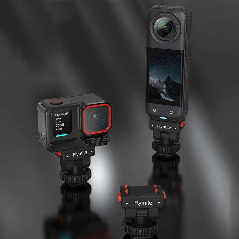 For Insta360 Flymile Quick-Release Cold Shoe Gimbal Magnetic Expansion Bracket(Black)