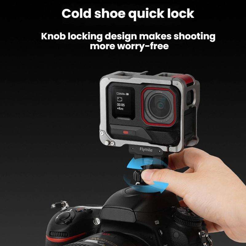 For Insta360 Flymile Quick-Release Cold Shoe Gimbal Magnetic Expansion Bracket(Black)