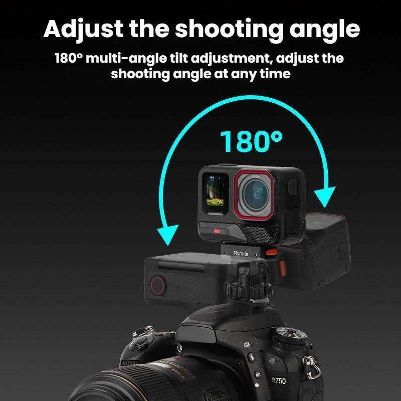 For Insta360 Flymile Quick-Release Cold Shoe Gimbal Magnetic Expansion Bracket(Black)