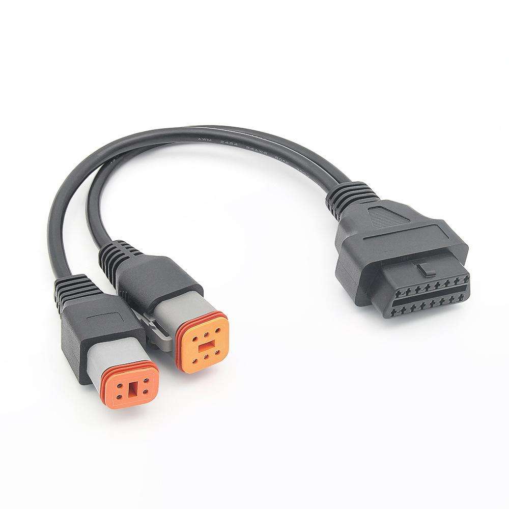 Motorcycle 6+4 Pin Adapter Cable for Harley Davidson(2 in 1)