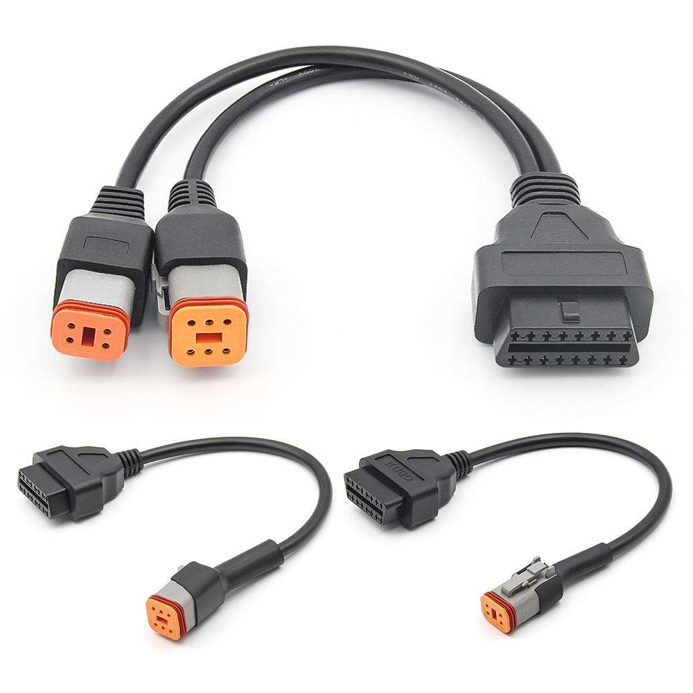 Motorcycle 6+4 Pin Adapter Cable for Harley Davidson(2 in 1)