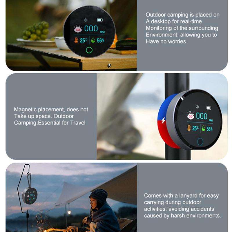 K5S Portable Digital Carbon Monoxide Detector Temperature And Humidity Detector