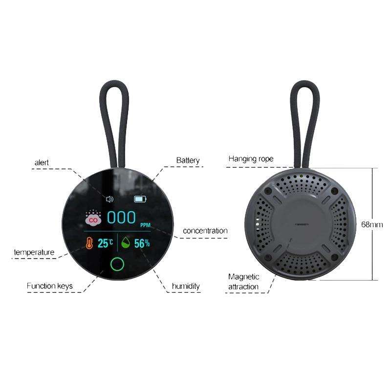 K5S Portable Digital Carbon Monoxide Detector Temperature And Humidity Detector