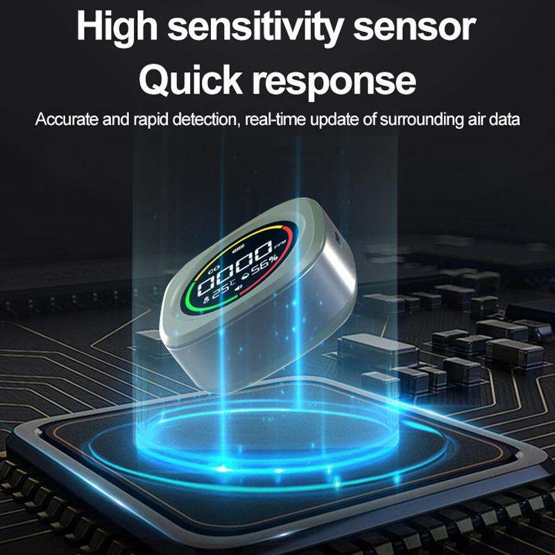 K5A 3 In1 Carbon Monoxide Temperature Humidity Detector Outdoor Portable CO Detection Alarm