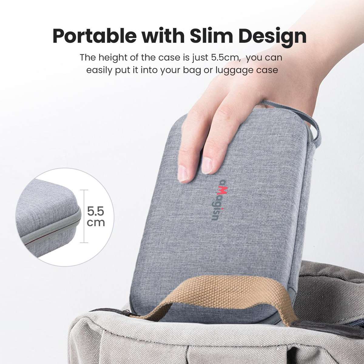 For DJI Osmo Nano aMagisn Medium Hard Shell Carrying Case with Removable Foam Insert(Gray)
