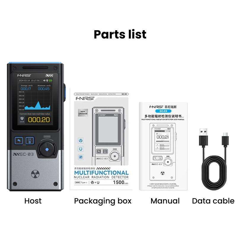 FNIRSI GC-03 3 In 1Electromagnetic Nuclear Radiation Detector For Seafood Environmental Use(Black)