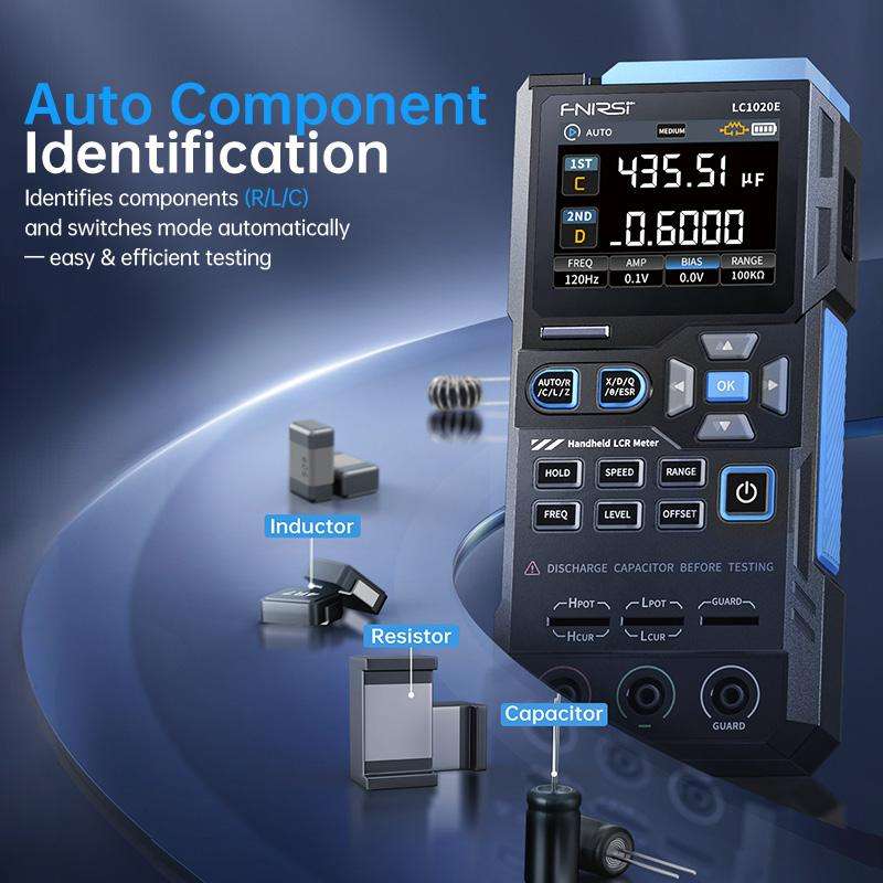 FNIRSI LC1020E Handheld Digital Bridge Tester Capacitance Resistance Inductance Tester