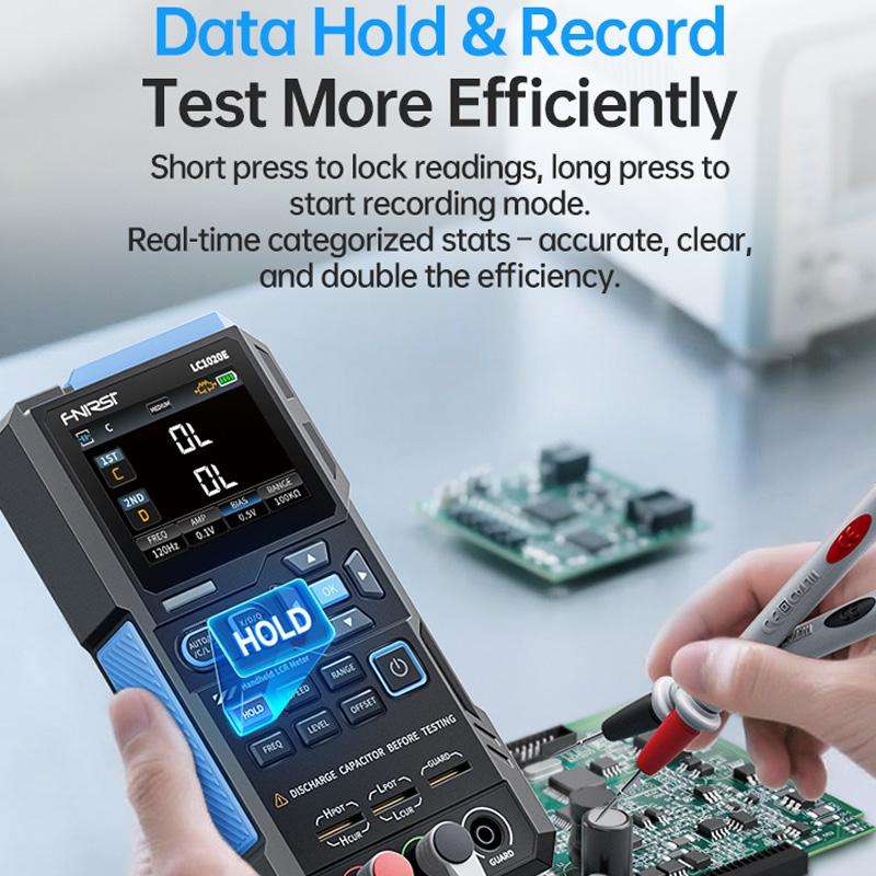 FNIRSI LC1020E Handheld Digital Bridge Tester Capacitance Resistance Inductance Tester