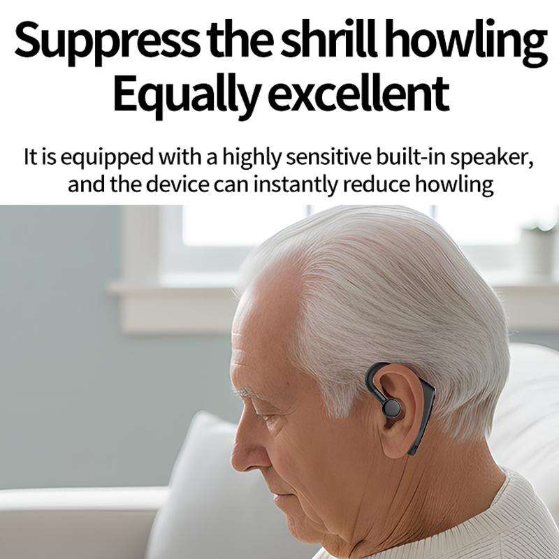 32-channel Dual Intelligent Noise Reduction Hearing Aid Wireless Bluetooth Earphone(Black)