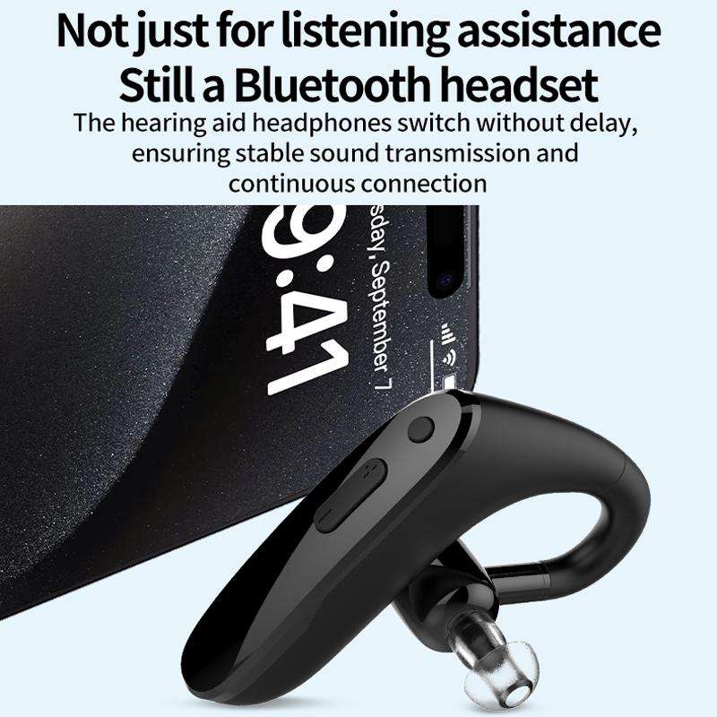 32-channel Dual Intelligent Noise Reduction Hearing Aid Wireless Bluetooth Earphone(Black)
