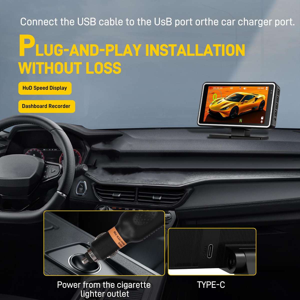 5 Inch 1080P Car Camera With WIFI HUD Display Car DVRs