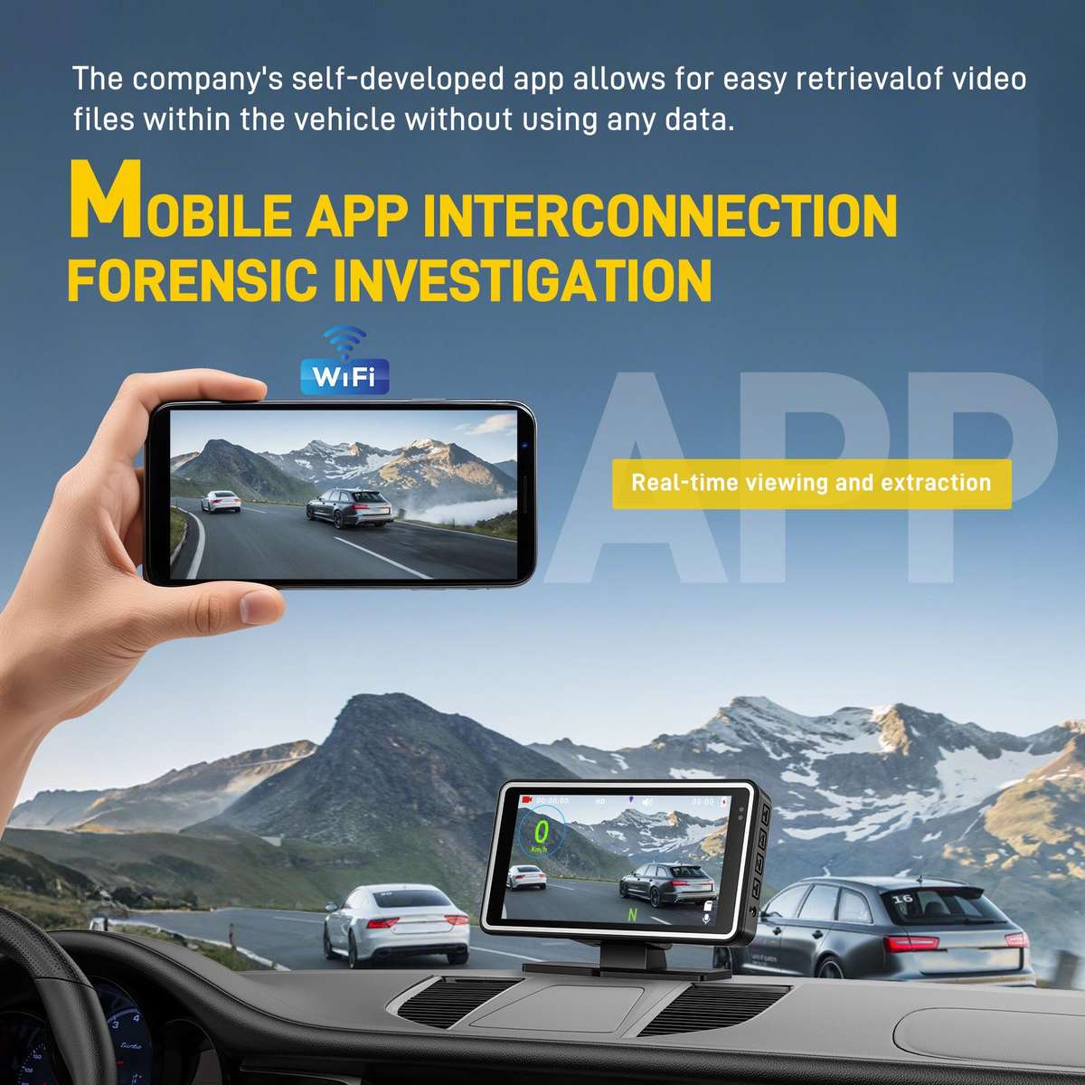 5 Inch 1080P Car Camera With WIFI HUD Display Car DVRs