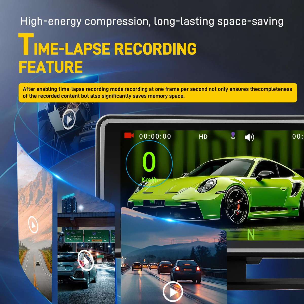 5 Inch 1080P Car Camera With WIFI HUD Display Car DVRs