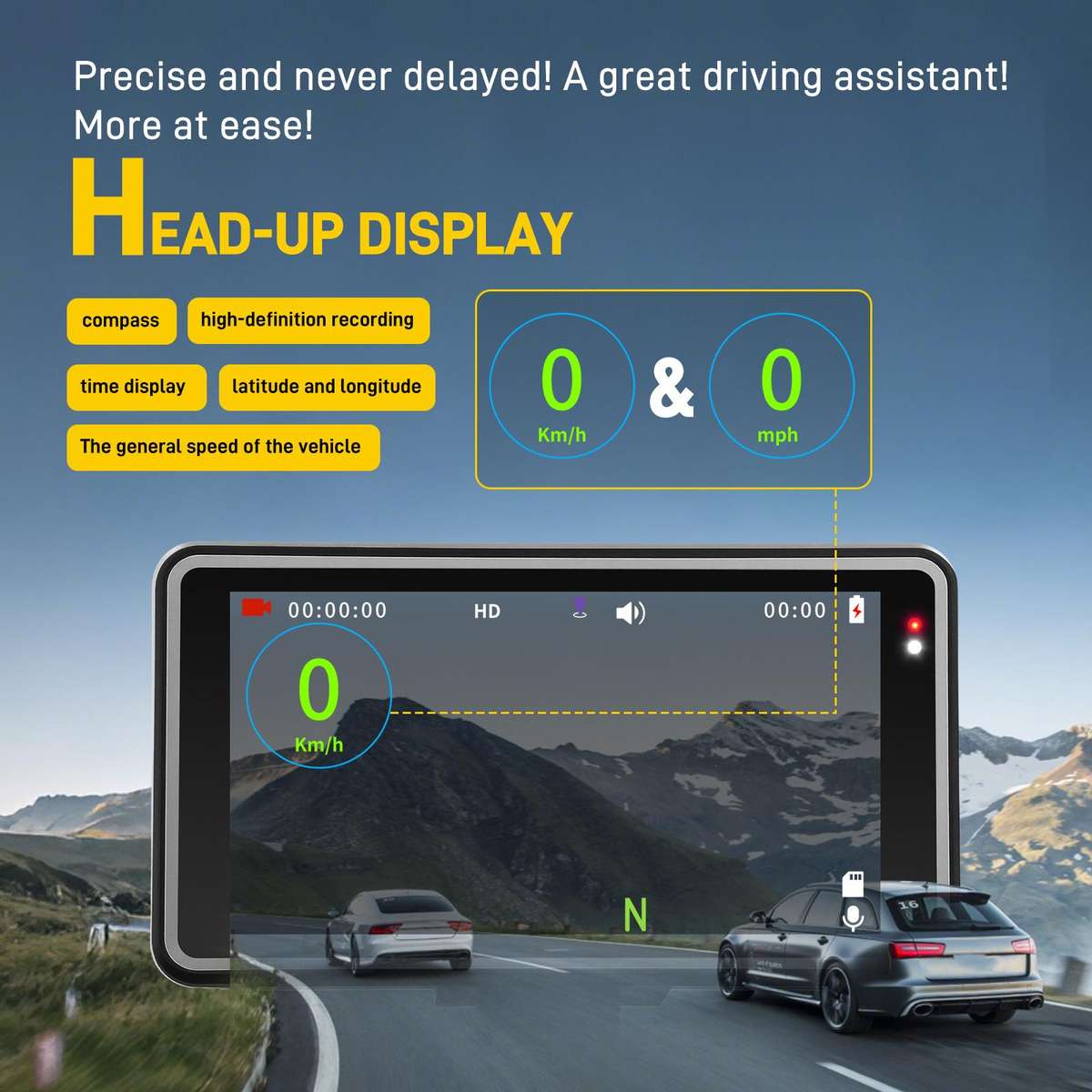 5 Inch 1080P Car Camera With WIFI HUD Display Car DVRs