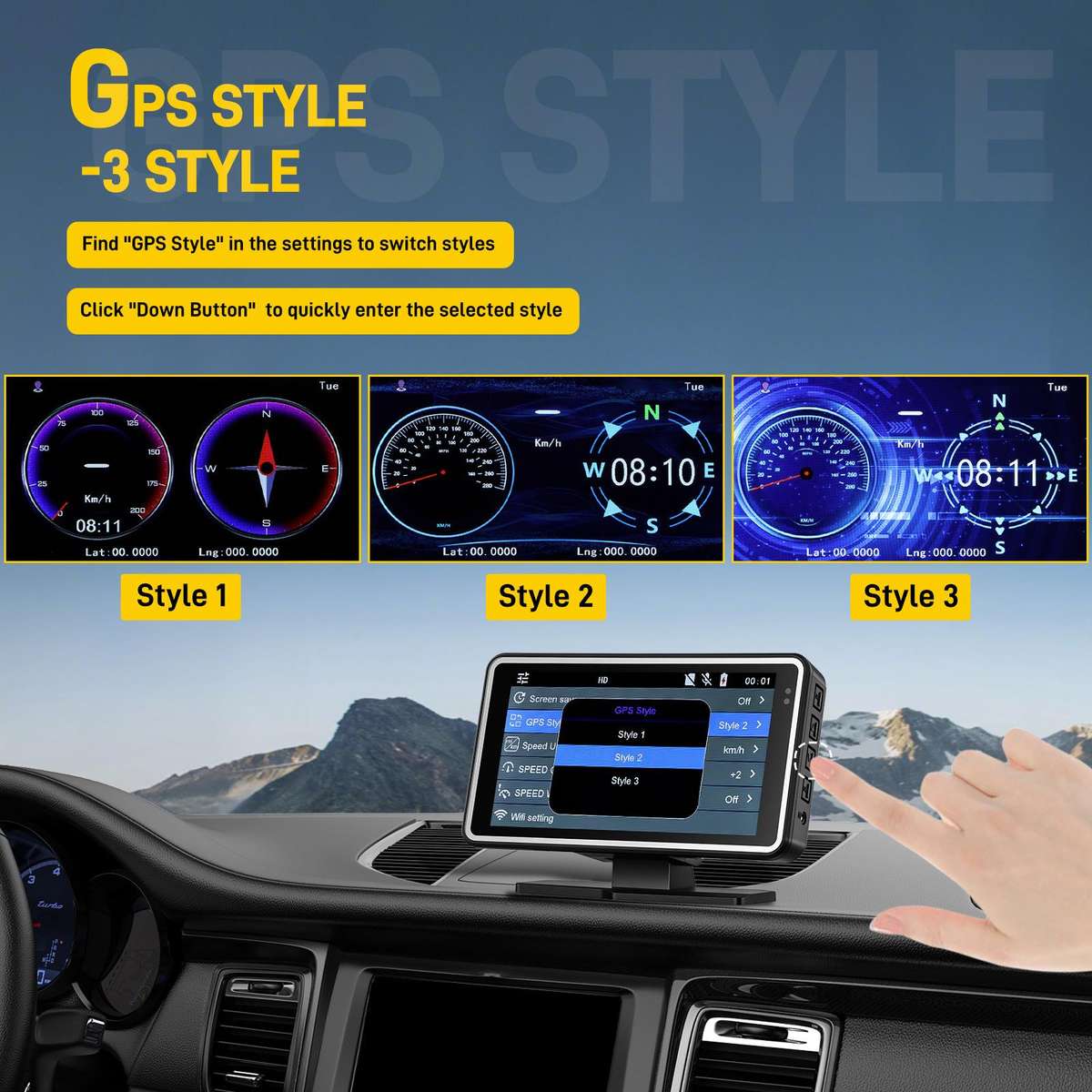 5 Inch 1080P Car Camera With WIFI HUD Display Car DVRs