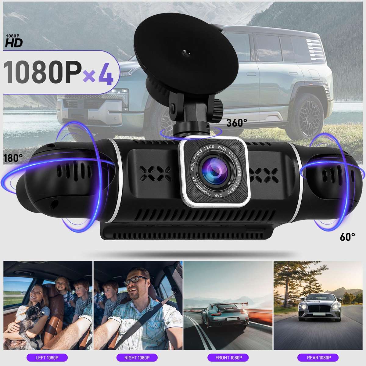 3 Inch 2K Car DVR Camera WIFi Quad Record HD Car Recorder With 1080P Gravity Sensor