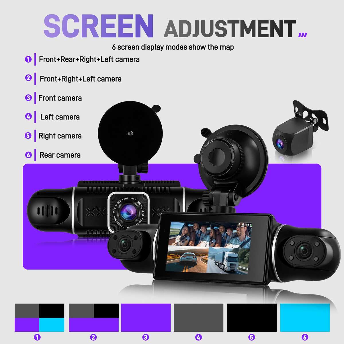 3 Inch 2K Car DVR Camera WIFi Quad Record HD Car Recorder With 1080P Gravity Sensor