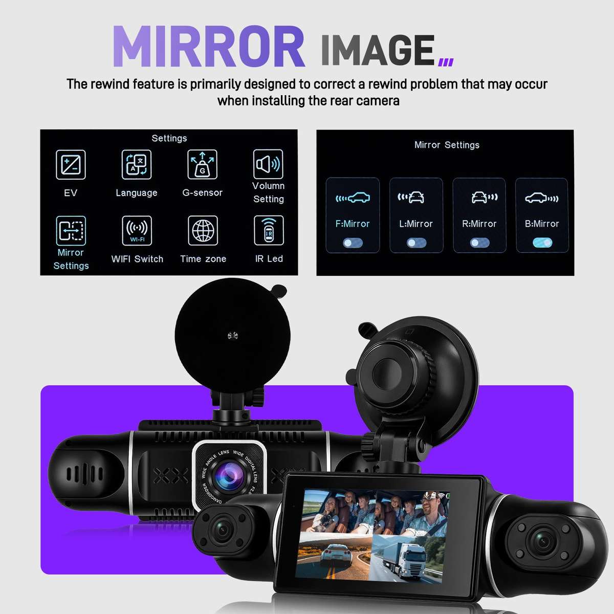 3 Inch 2K Car DVR Camera WIFi Quad Record HD Car Recorder With 1080P Gravity Sensor