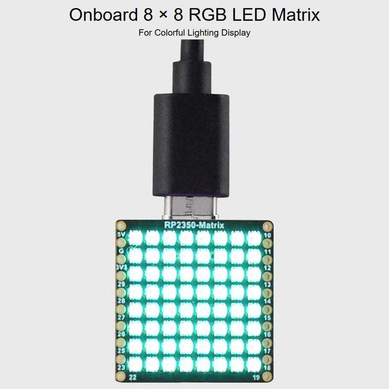 WAVESHARE RP2350 Matrix Microcontroller Development Board Dual Core Dual Architecture Six-Axis Senso